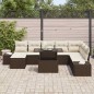 vidaXL Set da Giardino 9 Pezzi con Cuscini in Rattan Sintetico Marrone