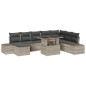 vidaXL Set di Divani da Giardino 9 Pezzi con Cuscini Grigio Chiaro in Rattan Sintetico