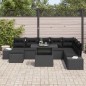 vidaXL Set di divani da giardino 9 pezzi in rattan sintetico nero