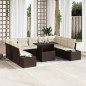 vidaXL Set di divani da giardino da 10 pezzi con cuscini marroni in rattan sintetico vidaXL Set di divani da giardino da 10 pezzi con cuscini marroni in rattan sintetico