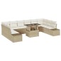 vidaXL Set da giardino di 11 pezzi con cuscini beige in rattan sintetico