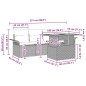 vidaXL Set divano giardino 5 pezzi rattan nero e cuscini in acacia