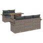vidaXL Set da giardino con 6 pezzi, cuscini grigi in rattan sintetico e acacia
