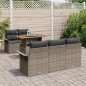 vidaXL Set da giardino con 6 pezzi, cuscini grigi in rattan sintetico e acacia