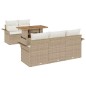 vidaXL Set da Giardino : 6 Pezzi, Cuscini Beige in Polyrattan e Acacia vidaXL Set da Giardino : 6 Pezzi, Cuscini Beige in Polyrattan e Acacia