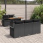 vidaXL Set di Divani da Giardino a 6 Pezzi con Cuscini Rattan Nero e Acacia