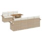 vidaXL Set Giardino 8 Pezzi con Cuscini Beige in Polyrattan e Acacia