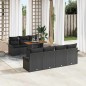 vidaXL Set Divano da Giardino in 8 Pezzi con Cuscini Neri in Rattan Sintetico Acacia vidaXL Set Divano da Giardino in 8 Pezzi con Cuscini Neri in Rattan Sintetico Acacia