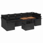 vidaXL Set divano da giardino 8 pezzi con cuscini in rattan neri e acacia