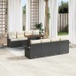 vidaXL Set di Divani da Giardino 9 Pezzi con Cuscini Neri