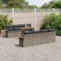 vidaXL Set di divani da giardino 9 pezzi con cuscini grigi in rattan sintetico e acacia