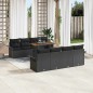 vidaXL Set da Giardino 9 Pezzi con Cuscini Neri in Rattan Sintetico e Acacia vidaXL Set da Giardino 9 Pezzi con Cuscini Neri in Rattan Sintetico e Acacia