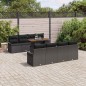 vidaXL Set da Giardino 9 Pezzi con Cuscini Neri in Rattan Sintetico e Acacia vidaXL Set da Giardino 9 Pezzi con Cuscini Neri in Rattan Sintetico e Acacia