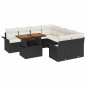 vidaXL Set da giardino da 9 pezzi con cuscini in rattan sintetico nero e acacia