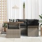 vidaXL Set da Pranzo da Giardino con 5 Pezzi e Cuscini in Rattan Polyrattan Grigio Acacia