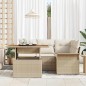 vidaXL Set da Pranzo da Giardino 5 Pezzi in Rattan Sintetico e Acacia con Cuscini Beige