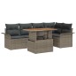 vidaXL Set di Mobili da Giardino 6 Pezzi con Cuscini in Rattan Grigio e Acacia