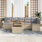 vidaXL Set da pranzo da giardino 7 pezzi con cuscini in rattan sintetico beige e acacia vidaXL Set da pranzo da giardino 7 pezzi con cuscini in rattan sintetico beige e acacia