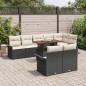 vidaXL Set da Pranzo da Giardino vitaXL 9 Pezzi con Cuscini in Rattan Polietilene Nero e Acacia