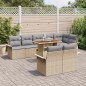 vidaXL Set da Pranzo da Giardino 9 Pezzi con Cuscini in Rattan Sintetico Beige e Acacia vidaXL Set da Pranzo da Giardino 9 Pezzi con Cuscini in Rattan Sintetico Beige e Acacia