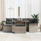 vidaXL Set da pranzo da giardino 7 pezzi con cuscini grigi in rattan sintetico e acacia