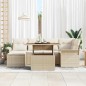 vidaXL Set da pranzo da giardino 7 pezzi con cuscini beige in rattan sintetico e acacia