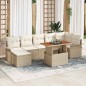 vidaXL Set da pranzo da giardino 8 pezzi con cuscini beige in rattan e acacia. vidaXL Set da pranzo da giardino 8 pezzi con cuscini beige in rattan e acacia.