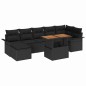 vidaXL Set da Pranzo da Giardino 8 Pezzi con Cuscini in Rattan Nero e Acacia