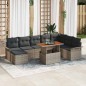 vidaXL Set da pranzo da giardino in 9 pezzi con cuscini grigi in rattan polietilene e legno acacia