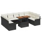 vidaXL Set da pranzo da giardino 10 pezzi con cuscini, rattan sintetico nero e acacia. vidaXL Set da pranzo da giardino 10 pezzi con cuscini, rattan sintetico nero e acacia.