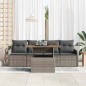 vidaXL Set di divani da giardino 5 pezzi di con cuscini grigi in polirattan e legno di acacia