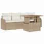 vidaXL Set da Giardino in 5 pezzi con cuscini beige in rattan sintetico e acacia