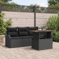 vidaXL Set di divani da giardino 5 pezzi con cuscini in rattan sintetico nero e acciaio.
