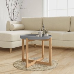 Tavolino Grigio 53x53x43,5cm Legno Multistrato e Massello Pino