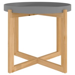Tavolino Grigio 53x53x43,5cm Legno Multistrato e Massello Pino