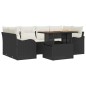 vidaXL Set da Giardino 7 Pezzi con Cuscini in Rattan Nero e Acacia
