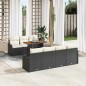vidaXL Set di Divani da Giardino 8 Pezzi con Cuscini in Rattan Polyrattan Nero e Acacia.