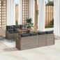 vidaXL Set divani da giardino 8 pezzi con cuscini grigi in rattan sintetico e legno d'acacia
