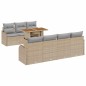 vidaXL Set Divano da Giardino 8 Pezzi con Cuscini Beige in Rattan Sintetico e Legno di Acacia