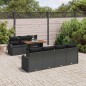 vidaXL Set Giardino da 8 Pezzi con Cuscini in Rattan Polyrattan Nero e Acacia