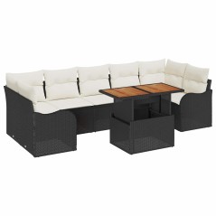 vidaXL Set di divani da giardino 8 pezzi di con cuscini in rattan nero