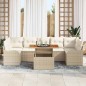 vidaXL Set di divani da giardino 8 pezzi con cuscini beige, in rattan sintetico e acacia.