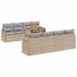 vidaXL Set di divani da giardino 9 pezzi con cuscini in rattan sintetico beige e legno di acacia