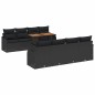 vidaXL Set Divano da Giardino 9 Pezzi con Cuscini in Rattan Nero e Acacia