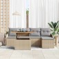 vidaXL Set Divano da Giardino 6 Pezzi con Cuscini Beige in Rattan e Acacia