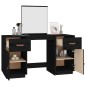 Set Toeletta con Specchio Nero in Legno Massello di Pino Set Toeletta con Specchio Nero in Legno Massello di Pino
