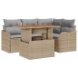 vidaXL Set da giardino 5 pezzi diyadXL con cuscini beige in rattan sintetico e legno di acacia.
