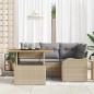 vidaXL Set da giardino 5 pezzi diyadXL con cuscini beige in rattan sintetico e legno di acacia.