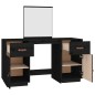 Set Toeletta con Specchio Nero in Legno Massello di Pino Set Toeletta con Specchio Nero in Legno Massello di Pino