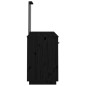 Set Toeletta con Specchio Nero in Legno Massello di Pino Set Toeletta con Specchio Nero in Legno Massello di Pino